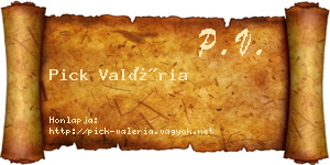 Pick Valéria névjegykártya